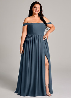 Azazie Calianna Bridesmaid Dresses Neptune A-Line Off the Shoulder Chiffon Convertible Dress image13