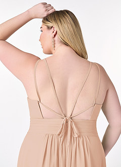 Azazie Farren Bridesmaid Dresses English Rose A-Line Pleated Chiffon Convertible Dress image16