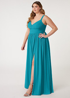 Azazie Chanel Bridesmaid Dresses Jade A-Line Pleated Chiffon Dress image10