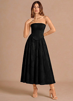 Robe Mi-Longue Noir Isaura image4