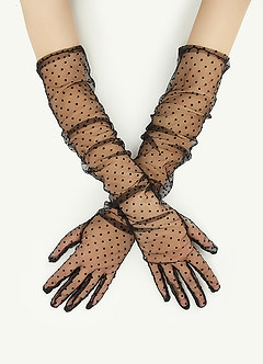 front Gants en tulle à pois