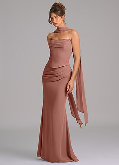 Azazie Sorrel Suknie dla druhen Syrena Gorset Szyfon Do ziemi Sukienka image5