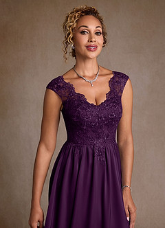 Azazie Amethyst Moeder van de bruid jurken A-Lijn Jurk van Kant Druif image6