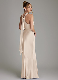 Azazie Reign Bridesmaid Dresses White Alabaster Mermaid Pleated Stretch Satin Dress image7