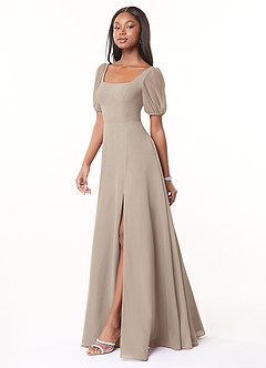 Azazie Alani Bridesmaid Dresses Frost A-Line Square Neckline Chiffon Dress image3