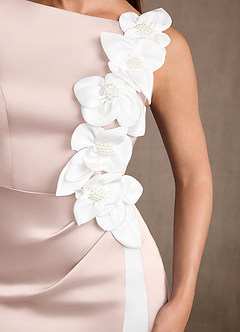 Azazie Lilian vestidos de madre de la novia Vestido Rosa Rubor de Satén Elástico de Corte Sirena con Con pedrería image5