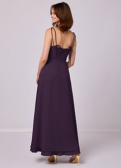Barbie ♥ Azazie Bridesmaid Dresses Plum A-Line Pleated Chiffon Dress image2