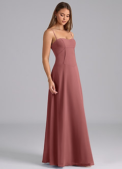 Azazie Valentine Bridesmaid Dresses Amethyst A-Line Corset Chiffon Dress image5