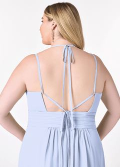 Azazie Farren Bridesmaid Dresses Ice A-Line Pleated Chiffon Convertible Dress image14