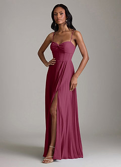 Azazie Akiko Bridesmaid Dresses Mulberry A-Line Sweetheart Neckline Chiffon Dress image4