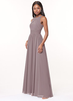 Azazie Harper Bridesmaid Dresses Dusk A-Line Pleated Chiffon Dress image3