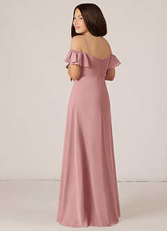 Azazie Juna Junior Dusty Rose A-Line Off the Shoulder Chiffon Dress image5