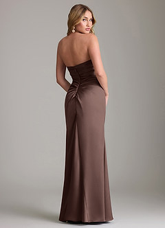 Azazie Lucille Bridesmaid Dresses Ganache Mermaid Strapless Stretch Satin Convertible Dress image2