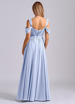 Azazie Koa 신부 들러리 드레스 A라인 오프 더 숄더 쉬폰 바닥 길이 드레스 image2