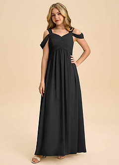 Azazie Lianne Junior Klä av A-Line i Chiffong Av axeln image3