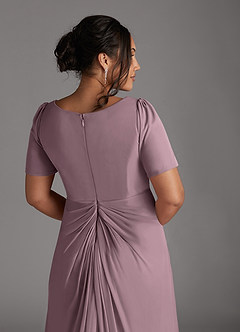 Azazie Bessie Kleider für die Brautmutter A-Linie Plissee Gittergewebe Kleid Altrosa image10