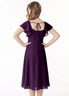 Azazie Bondi Junior Klä av A-Line i Chiffong Rynkad image3