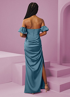 Barbie ♥ Azazie Bridesmaid Dresses Bermuda Sheath Off the Shoulder Stretch Satin Convertible Dress image9