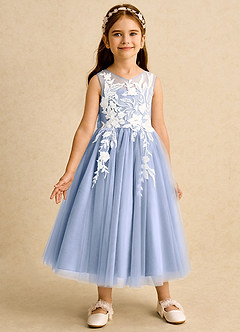 Azazie Sundae Abiti da Ragazza di Fiori Abito Principessa in Pizzo Ghiaccio image5