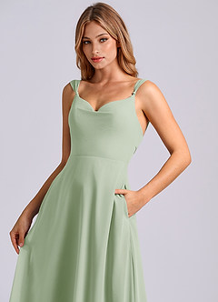 Azazie Beatrice Bridesmaid Dresses Dusty Sage A-Line Sweetheart Neckline Chiffon Dress image6