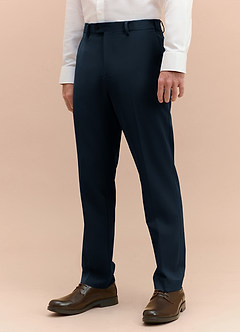 front James Navy Blue Structured Stretch Dress Pants