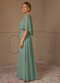Azazie Bowie Mother of the Bride Dresses Silver Sage A-Line Chiffon Dress image4