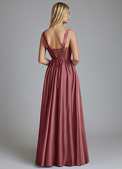 Azazie Delmie Abiti da Damigella Abito A-Line in Raso Elasticizzato Corsetto Ametista image2