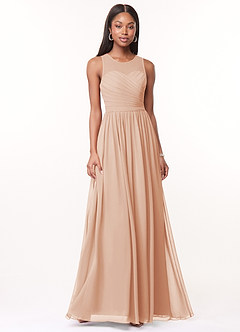 Azazie Nina Bridesmaid Dresses English Rose A-Line Pleated Chiffon Dress image1