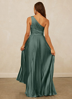 Christian Siriano Bridal for Azazie 1008 Bridesmaid Dresses Sea Moss A-Line One Shoulder Stretch Satin Dress image7