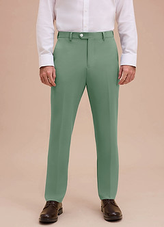 front Ethan Matcha Raffinerade vävda klänningsbyxor