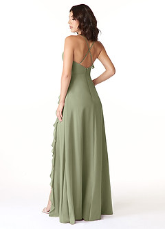 Azazie Tarni Bridesmaid Dresses Pistachio A-Line Chiffon Dress image2