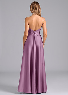 Azazie Elita Bridesmaid Dresses Wisteria A-Line Pleated Stretch Satin Dress image5