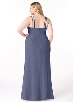 Azazie Leo Bridesmaid Dresses Stormy Mermaid V-Neck Pleated Chiffon Dress image8