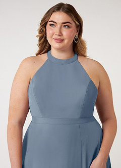 Azazie Clarice Bridesmaid Dresses Twilight A-Line Halter Chiffon Dress image13