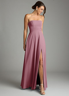 Azazie Tamira Bridesmaid Dresses Vintage Mauve A-Line Pleated Chiffon Convertible Dress image2