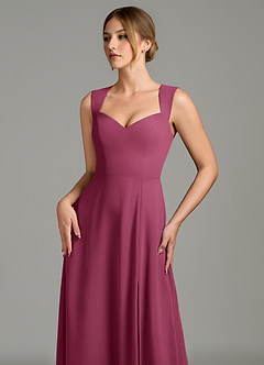 Azazie Gwendolyn Robes de demoiselle d'honneur Robe Trapèze en Mousseline de soie Encolure en Forme de Cœur Mûre image6