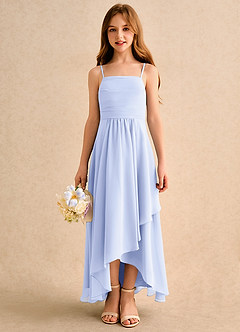 Azazie Twilight Dance Girls Formal Blumenmädchenkleider A-Linie Plissee Chiffon Kleid Lavendel image3