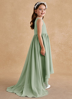 Azazie Pip Final Sale Dusty Sage A-Line Sleeveless Chiffon Dress image4