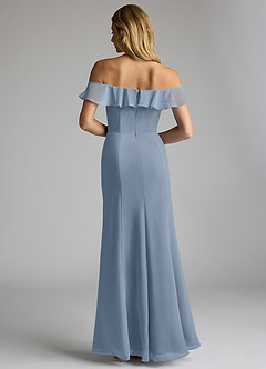 Azazie Sophie Bridesmaid Dresses Dusty Blue A-Line Off the Shoulder Chiffon Convertible Dress image4