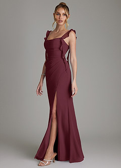 Azazie Jessamine Bridesmaid Dresses Cabernet Mermaid Corset Chiffon Dress image5