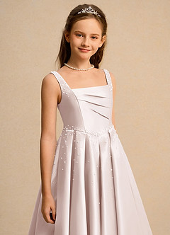 Azazie Mochi Girl Flower Girl Klänningar Klä Balklänning i Matt satäng Plisserad image7