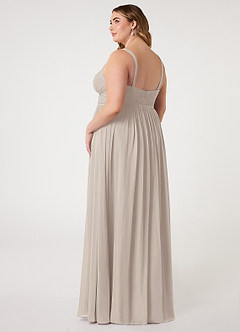 Azazie Chanel Brautjungfernkleider A-Linie Plissee Chiffon Kleid Frost image9