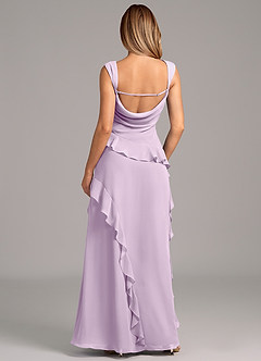 Azazie Sloane Brautjungfernkleider A-Linie Herzausschnitt Chiffon Kleid Frostiges Flieder image2