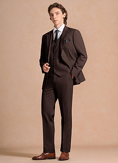 front James Ganache Structured Stretch 3-piece suit