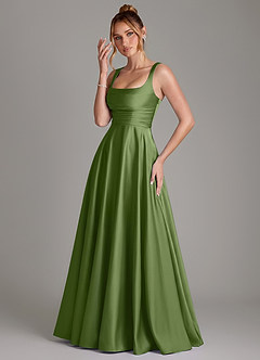 Azazie Azaria Bridesmaid Dresses Juniper A-Line Corset Stretch Satin Dress image3