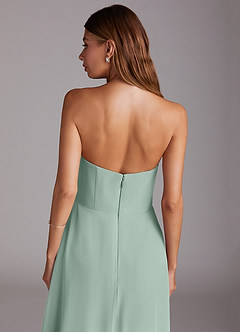 Azazie Wren Bridesmaid Dresses Agave A-Line Side Slit Chiffon Convertible Dress image8
