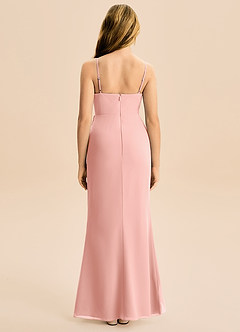 Azazie Buzzy Junior Robe Fourreau en Mousseline de soie Plissée Rosette image5