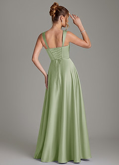 Azazie Azaria Bridesmaid Dresses Dusty Sage A-Line Corset Stretch Satin Dress image5