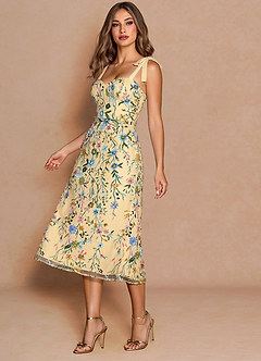 Amarie Midi Klänning Citron Multi image3