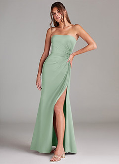 Azazie Aliani Bridesmaid Dresses Agave Sheath Strapless Chiffon Convertible Dress image4